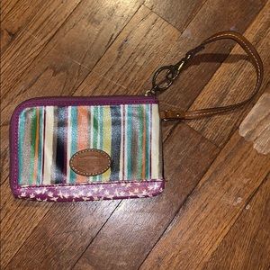 Striped Wristlet